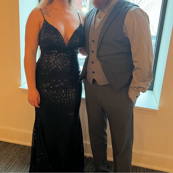 Fashion Nova Black Sequin Maxi Dress for Prom - Picture 4 of 6